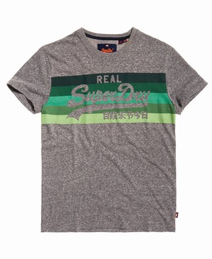 Superdry Vintage Logo Cali Stripe Férfi Pólók Narancssárga/Szürke | PWNYF8724